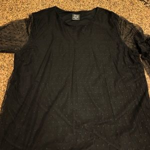 Knapp studio black Swiss dot blouse size 2X